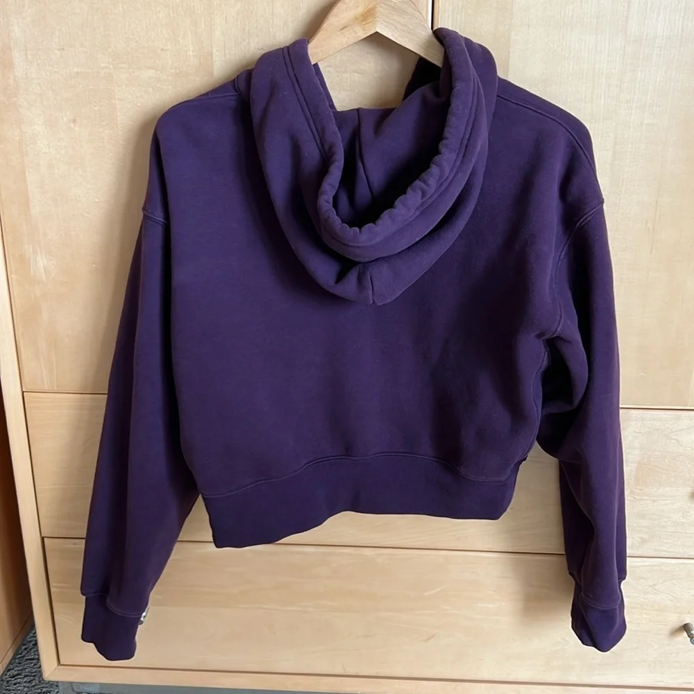 Aritzia TNA Sweatfleece Cozy Fleece Cropped Boyfriend Small EUC - Picture 3 of 3